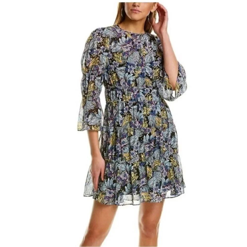 Cinq a Sept Elegant Long Sleeve Floral Dress, US0
